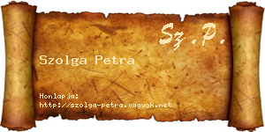 Szolga Petra névjegykártya