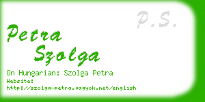 petra szolga business card
